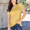 Basic Bae Bamboo Full Size  V-Neck Short Sleeve T-Shirt - Yellow