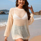 BELLA ROAD Openwork Dropped Shoulder Long Sleeve Cover-Up at Bella Road