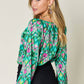 DOUBLE TAKE Full Size Printed Balloon Sleeve Blouse at Bella Road