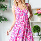 HEIMISH Full Size Floral V-Neck Tank Dress with Pockets at Bella Road