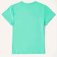 Aqua round neck short sleeve t-shirt, basic style, opaque, slightly stretchy, made of 100% polyester, available in various sizes.