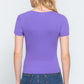 ACTIVE BASIC V-Neck Ribbed Short Sleeve Knit T-Shirt at Bella Road