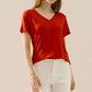 NINEXIS Full Size V-Neck Short Sleeve T-Shirt at Bella Road