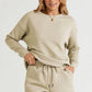 DOUBLE TAKE Full Size Texture Long Sleeve Top and Drawstring Shorts Set at Bella Road