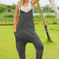 DOUBLE TAKE Full Size Sleeveless V-Neck Pocketed Jumpsuit at Bella Road