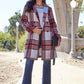 DOUBLE TAKE Full Size Plaid Button Up Lapel Collar Coat at Bella Road