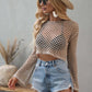 BELLA ROAD Openwork Flare Sleeve Cropped Cover Up at Bella Road