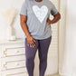 SIMPLY LOVE Heart Graphic Cuffed Short Sleeve T-Shirt at Bella Road