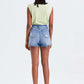 BAYEAS High Rise Bandless Denim Shorts at Bella Road