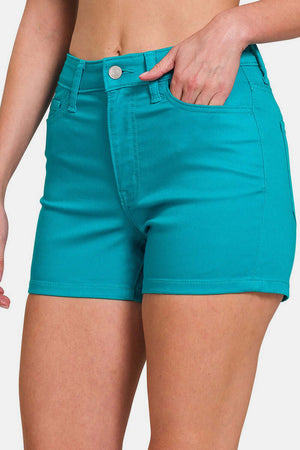 ZENANA High Waist Denim Shorts at Bella Road