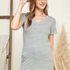 V-Neck Short Sleeve T-Shirt - Heather Grey