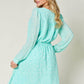 DOUBLE TAKE Full Size Printed Ruched V-Neck Long Sleeve Dress at Bella Road