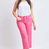 YMI Jeanswear Mid-Rise Hyperstretch Cropped Straight Pants | Full Size - FieryCoral