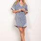 VERY J Short Sleeve V-Neck Tee Dress at Bella Road