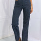 Judy Blue Cassidy Full Size High Waisted Tummy Control Striped Straight Jeans for a flattering fit and comfortable wear