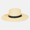 Flat Brim Straw Weave Hat - Tan