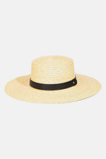 FAME Flat Brim Straw Weave Hat at Bella Road