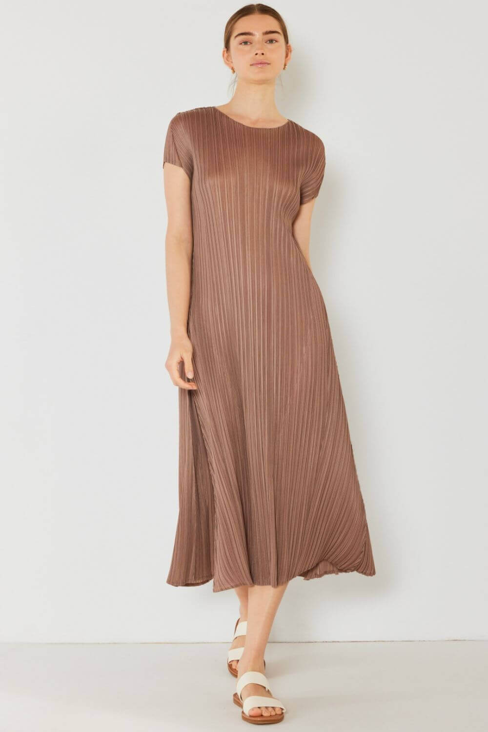 MARINA WEST SWIM Pleated Cap Sleeve A-Line Dress at Bella Road