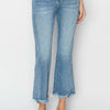 RISEN High Rise Frayed Hem Flare Jeans - Light