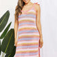 BELLA ROAD Striped Tie Shoulder Split Cover Up Dress at Bella Road