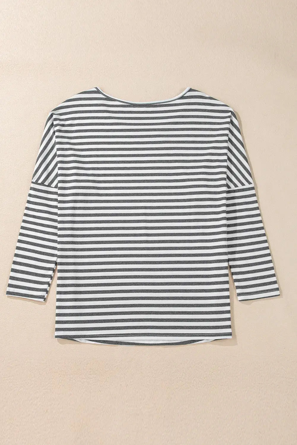 Bella Road Striped Round Neck Long Sleeve Top, comfy and stylish casual wear with trendy stripes, perfect for kicking back in style.