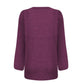 Bella Road round neck long sleeve t-shirt in purple, back view, opaque, slightly stretchy fabric made of rayon, polyester, and spandex.