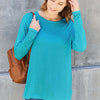 Round Neck Dropped Shoulder T-Shirt - Sky Blue