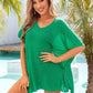 BELLA ROAD Slit V-Neck Short Sleeve Cover Up at Bella Road