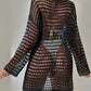 BELLA ROAD Openwork Boat Neck Long Sleeve Cover-Up at Bella Road