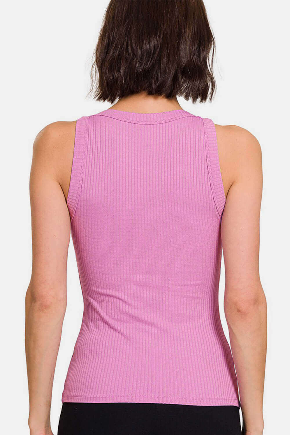 ZENANA Ribbed Crew Neck Tank at Bella Road