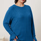 Ribbed Thumbhole Sleeve T-Shirt