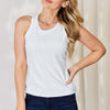 Round Neck Racerback Tank | Full Size - White