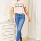 SIMPLY LOVE Slogan Graphic Cuffed T-Shirt at Bella Road