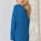 Ribbed Half Button Long Sleeve High-Low T-Shirt