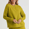 Texture Long Sleeve Top and Drawstring Shorts Set | Full Size - Chartreuse