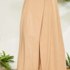 Wrap Pleating Detail Wide Leg Pants - Sand