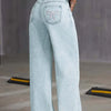 Bella Road Denim Bow Back Wide Leg Jeans with Pockets - Light