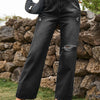 Bella Road Distressed Jeans with Pockets - Black