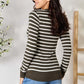 Full Size Striped Snap Down Cardigan