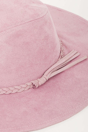 FAME Braided Faux Suede Hat at Bella Road