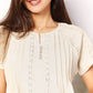 DOUBLE TAKE Crochet Buttoned Short Sleeves Top at Bella Road