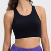 Millennia Cutout Round Neck Active Tank - Black