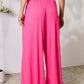 DOUBLE TAKE Full Size Smocked Wide Waistband Wide Leg Pants at Bella Road