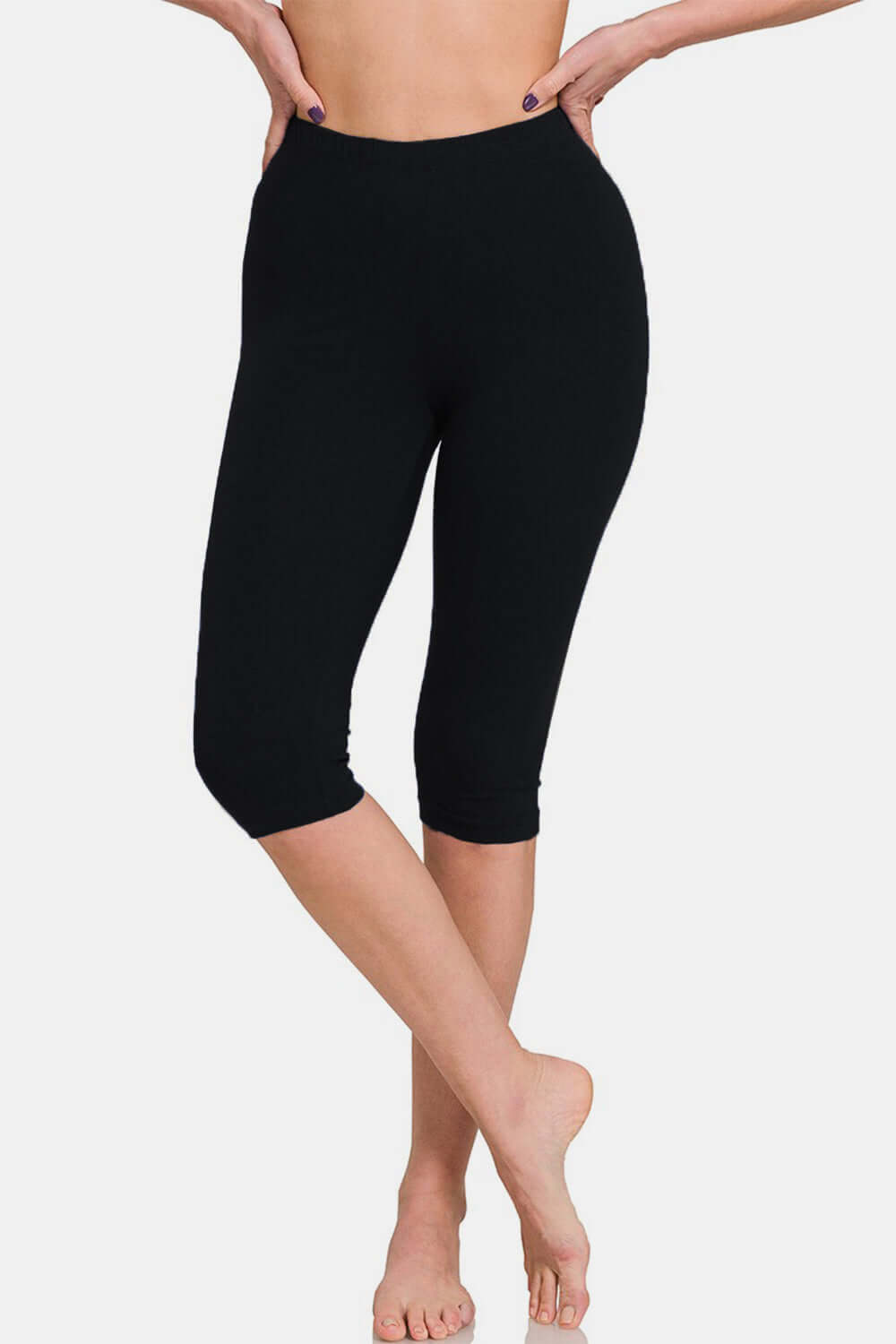 ZENANA Full Size High Waist Capris at Bella Road