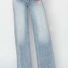 RISEN High Rise Wide Leg Jeans - Light