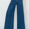 RISEN High Rise Palazzo Jeans - Solid Dark