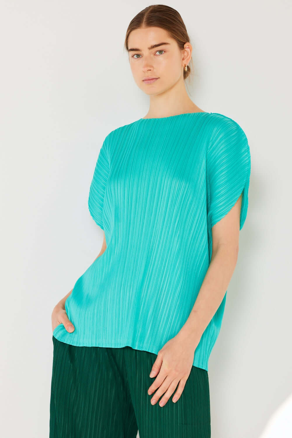 MARINA WEST SWIM Rib Pleated Oversized Dolman Sleeve Top at Bella Road