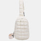 Elegant ivory Bella Road Quilted Nylon Crossbody Bag, perfect for travel and daily adventures. Lightweight, trendy, and durable accessory.