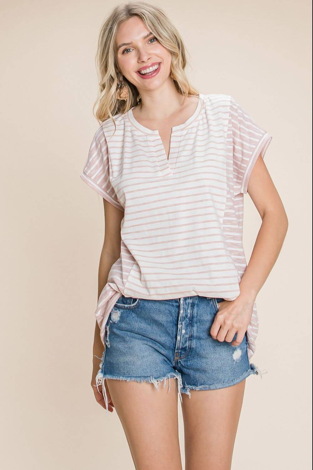 COTTON BLEU Striped Short Sleeve T-Shirt at Bella Road