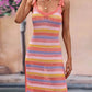 BELLA ROAD Striped Tie Shoulder Split Cover Up Dress at Bella Road